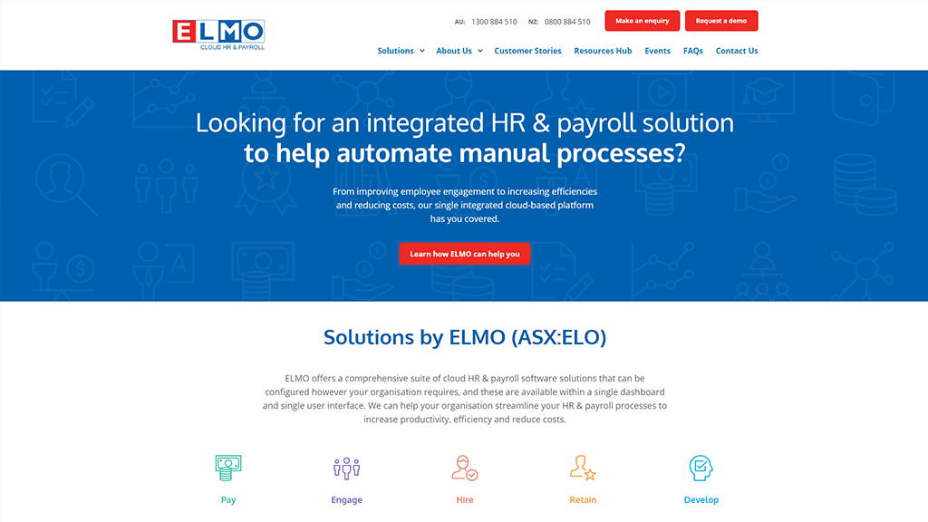 ELMO Software Website UX IA and Design