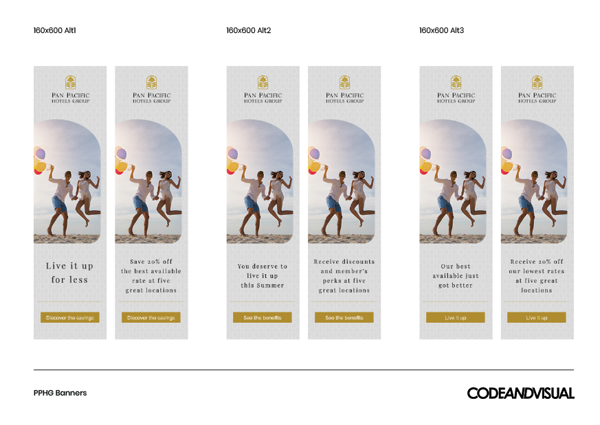 Pan Pacific Hotels Group - Banner ad design and development by Code and Visual - screenshot